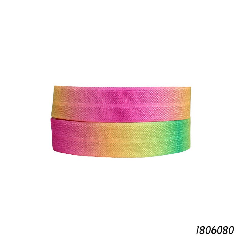 (50 yards/parti) spandex nylon stof regnbuegradient ombre trykt fjende elastisk bånd