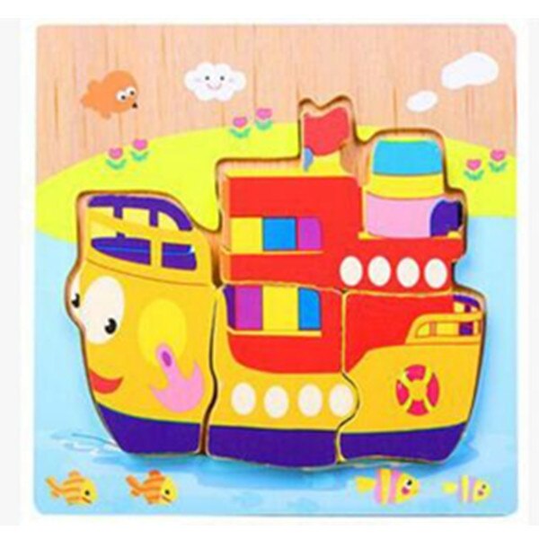 Montessori Toys Educational Wooden Toys for Children Early Learning 3D Cartoon Animal Wood Materials Puzzle Intelligence Jigsaw: 15