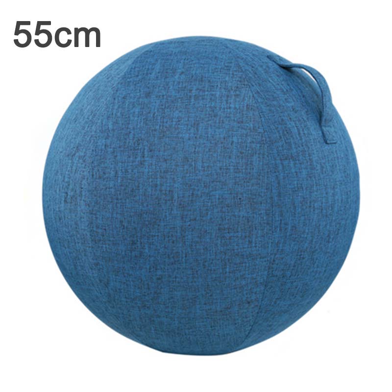 Linnen Yoga Bal Beschermende Cover Gym Workout Oefening Balance Ball Cover Draagbare Yoga Pilates Gym Training Bal Cover Bag: 55cm Blue