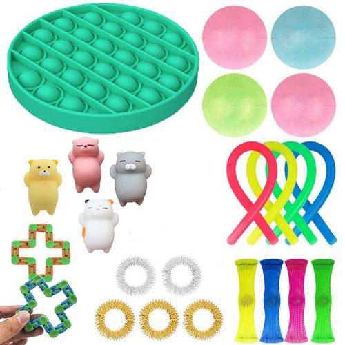 22 Pack Zappeln Sensorischen Spielzeug Set Stress Relief Spielzeug Autismus Angst Relief Stress Pop Blase Zappeln Sensorischen Spielzeug Für Kinder erwachsene: 11
