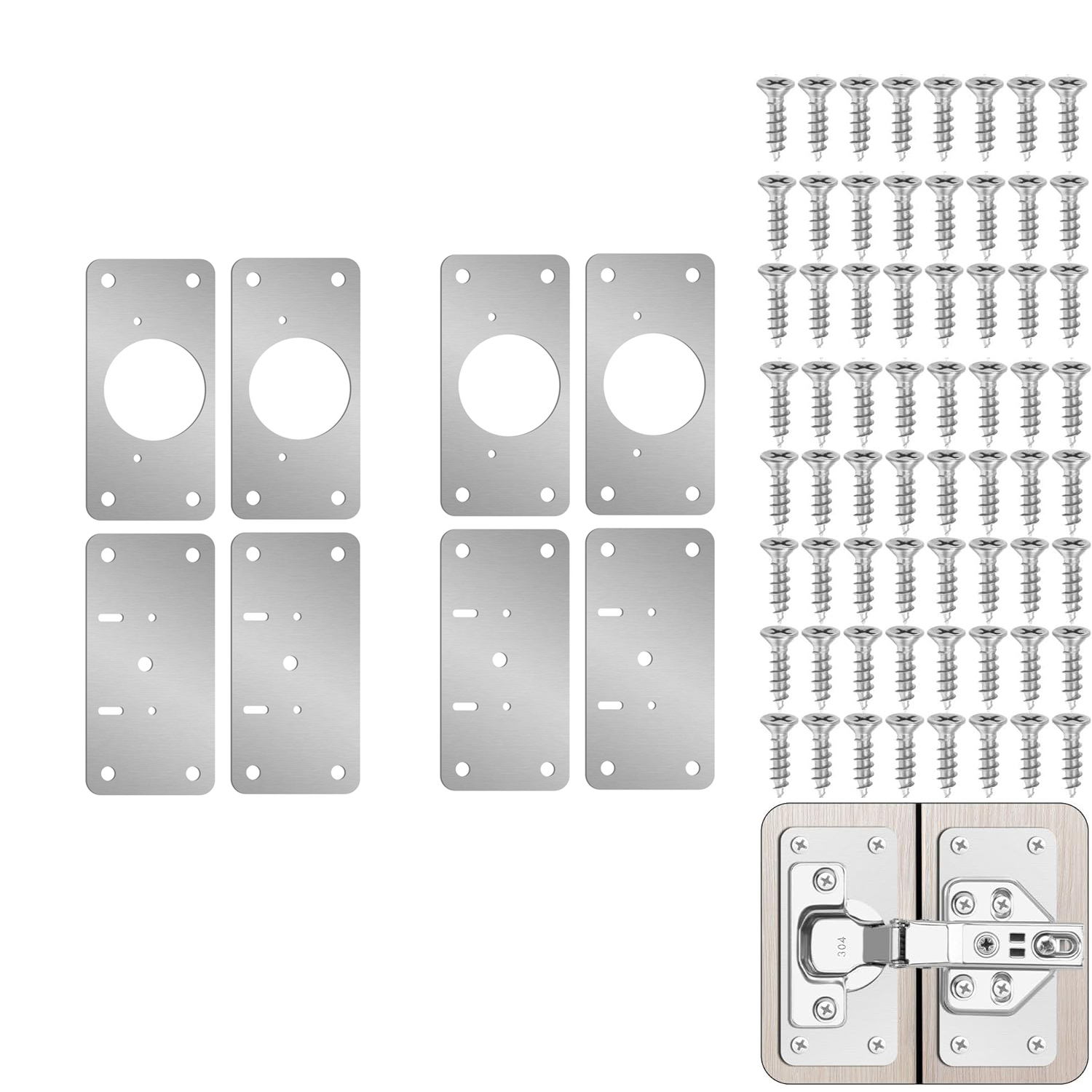 2/4/8/12 stks Scharnier Reparatieset-Kastdeur Scharnier Reparatie Plaat Keukenkast Deur Locker Scharnier Bevestigingsplaat Kastdeur Scharnier Reparatie Beugel: BRONS