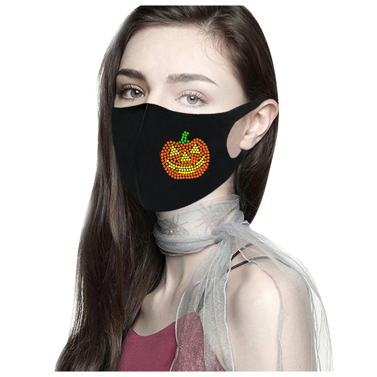 Mascarilla de cara de ciclista para adultos, máscaras de Navidad, con diamantes, reutilizables, para prevenir la contaminación, para exteriores: E