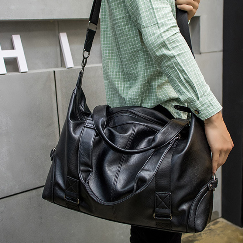 Top pu leren heren #39 multifunctionele fitness training reis schoudertas verborgen rits sporttassen voor mannen