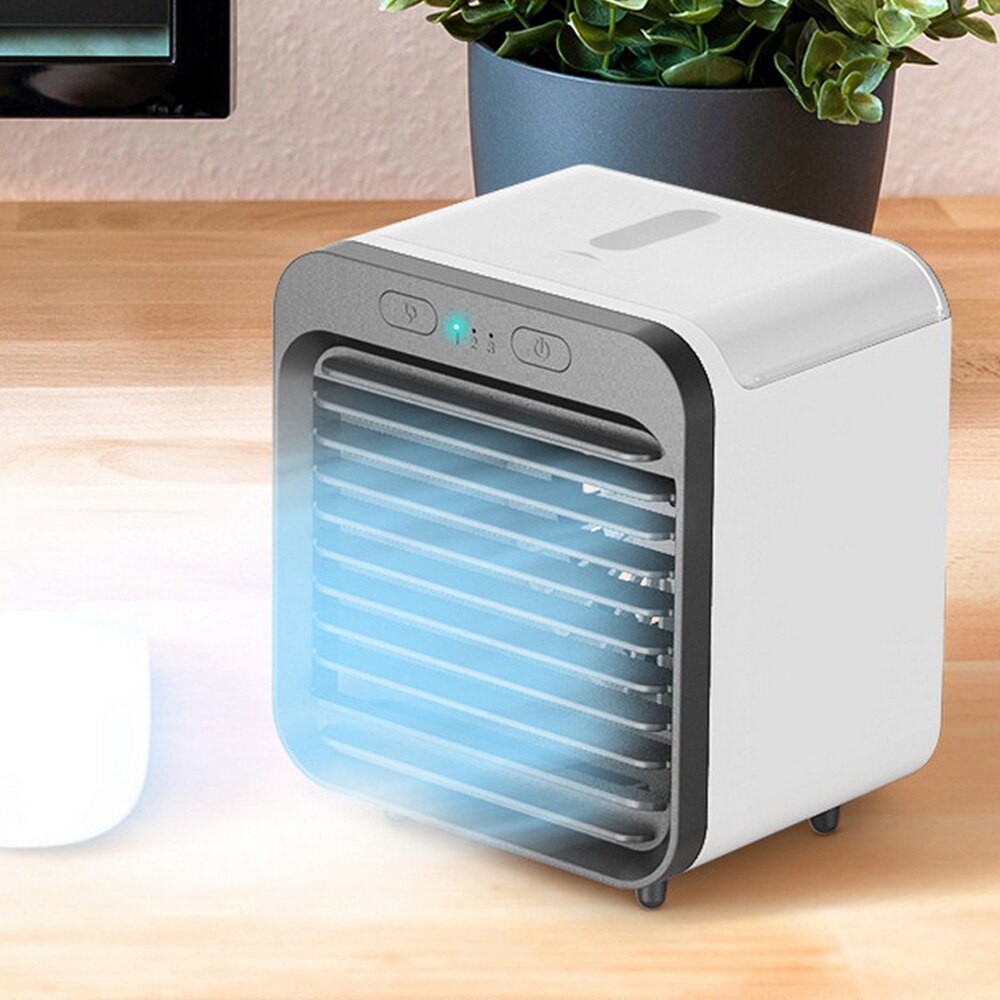 Car Air Conditioner Portable Air Cooler LED USB Cooler Fan Air Cooling Fan Personal Space Fan For Office Room Car Fan: White 