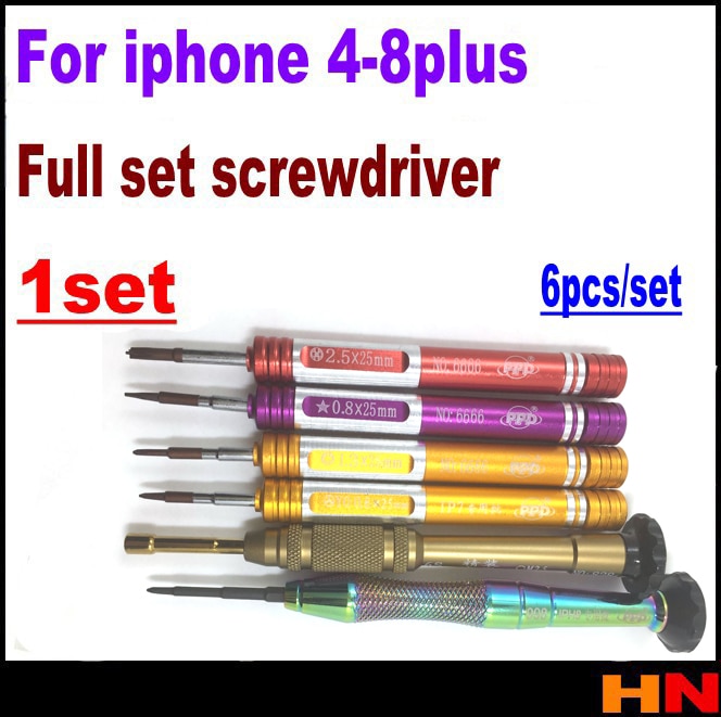 1Set 6 Stuks Voor Iphone 4 4S 5 5S 6 6S 7 7P 8 8P Plus Volledige Set Schroevendraaier Y Tech Schroevendraaier Speciaal Voor I-Horloge Repair Hand Tool