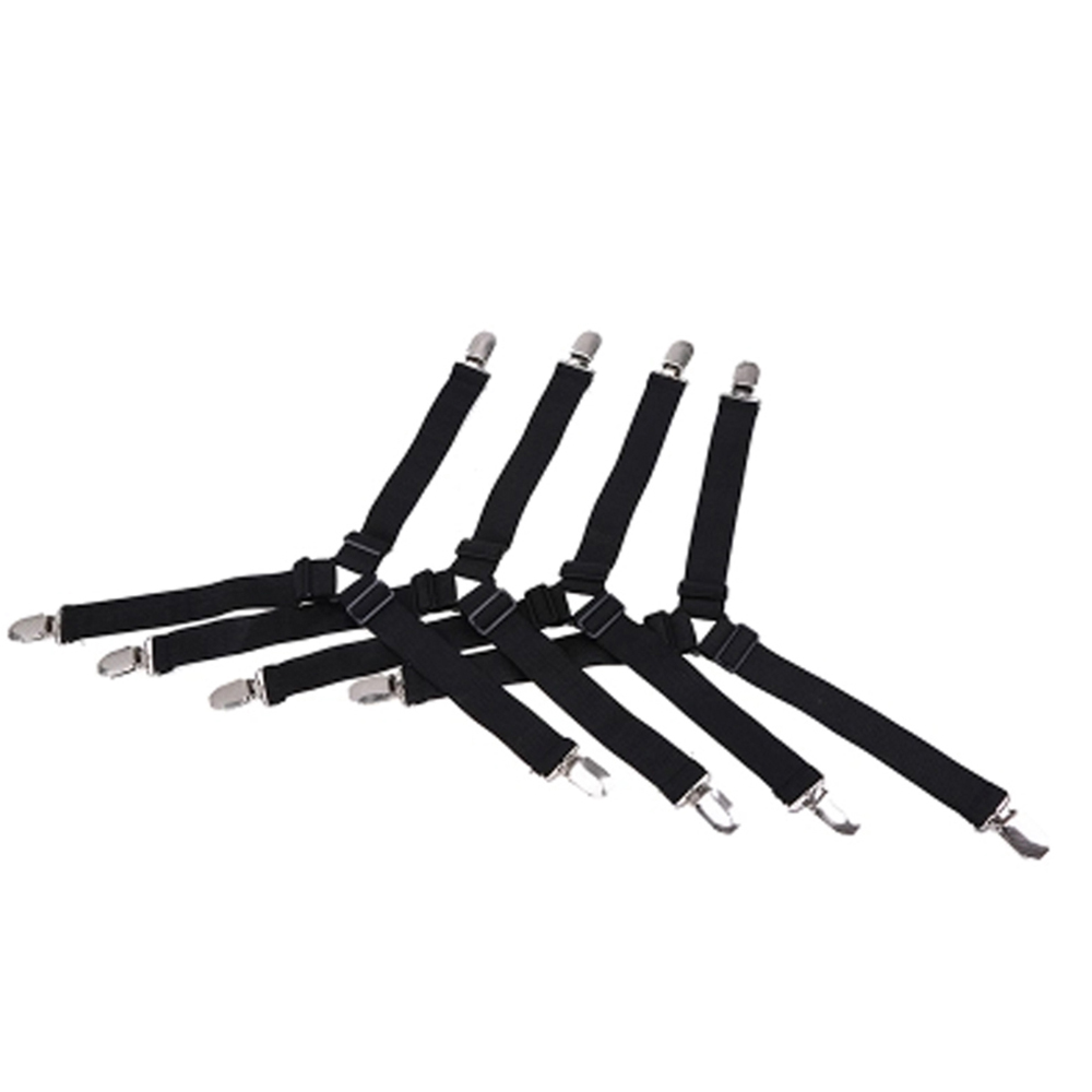 1/4PCS Stainless Steel Adjustable Elastic Triangle Bed Sheet Fasteners Mattress Cover Corner Holder Clip Fasteners Clothes Pegs