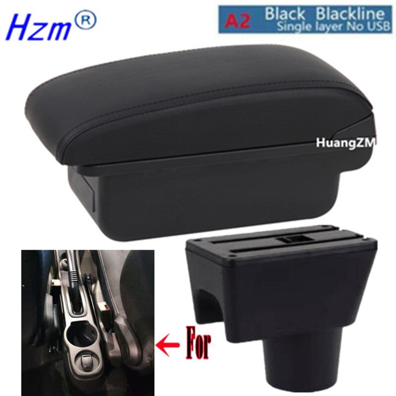 For Renault Duster Armrest For Dacia Duster Car Armrest box Center Storage box car accessories Interior With USB LED: A2 style black line