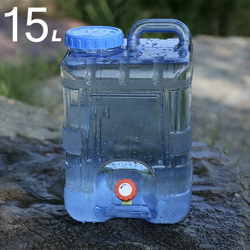 15L Water Bucket Food Grade PC Home Water Storage Container with Lid Faucet