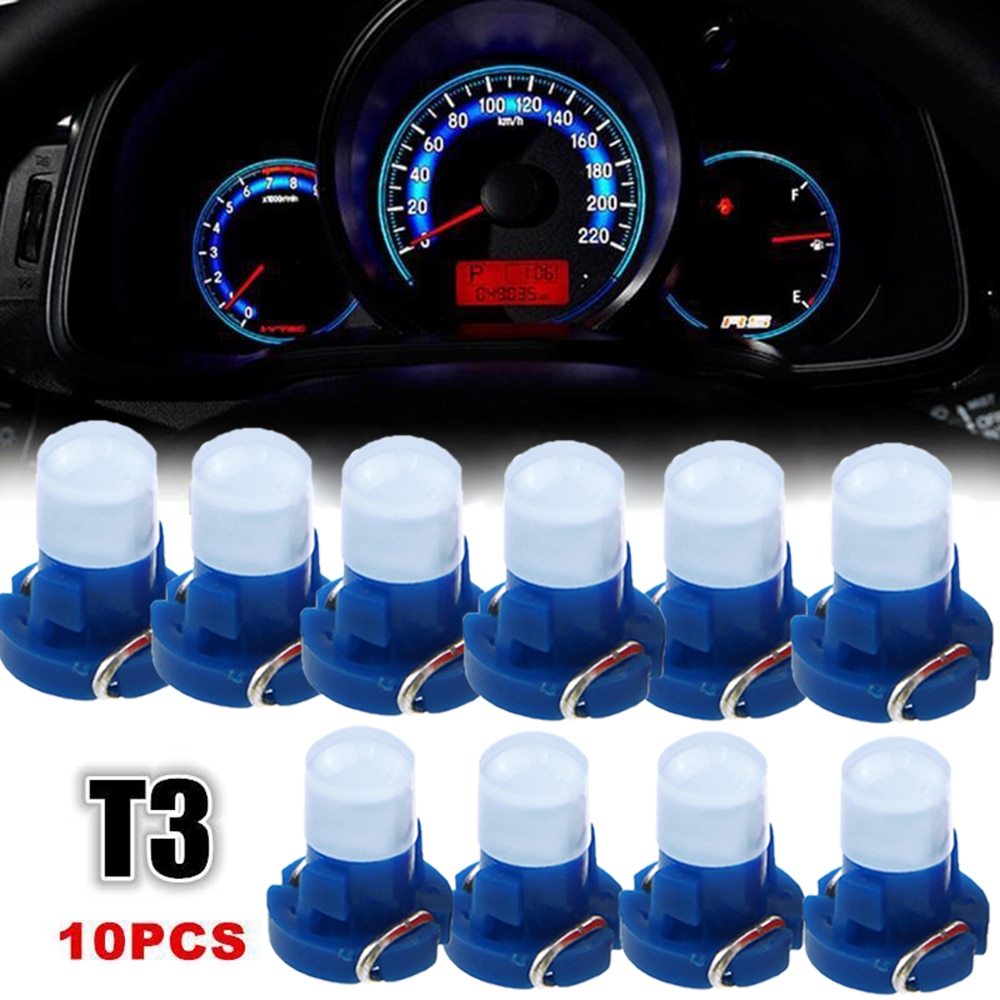 10Pcs/Lot Practical 12V T3 Dash Indicator Light Panel Bulb COB Wedge LED Instrument Dashboard Lamp Auto Interior Accessories