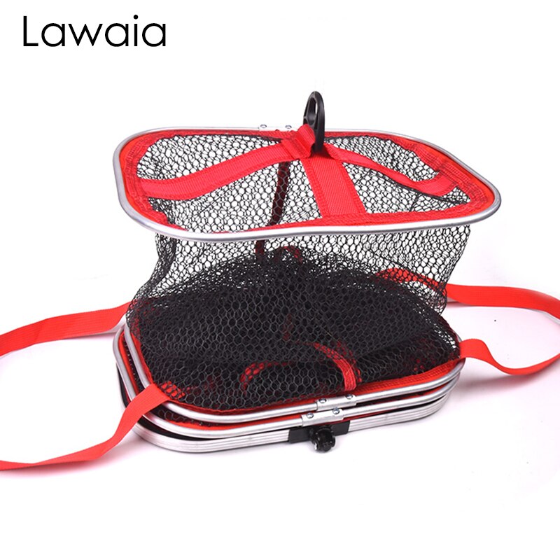 Lawaia Vis Kooi Gelijmd Vierkante Netto Kooi Outdoor Draagbare Visnet Kooi Vis Tas Sneldrogende Vissers Apparatuur