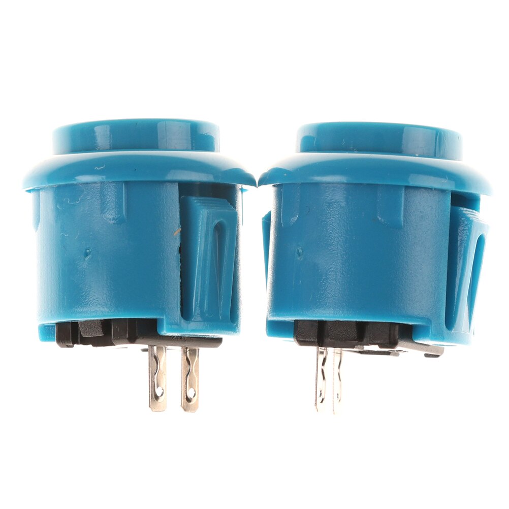 Accesorios para máquina de juegos Arcade, 2 uds., buena , 24mm, botón pulsador redondo, arcade con interruptor: Azul