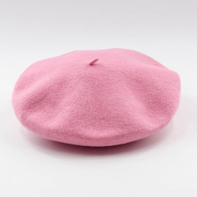 Pink piggy beret Hat girl winter Cute casual painter cap women wool warm hat: 05