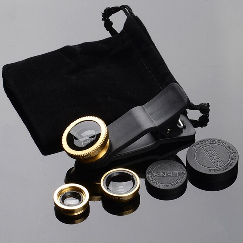 3 in 1 Mobile Phone Lens 0.67x Wide Angle Camera Macro HD External Camera Lens Universal for iPhone Android Phone Ipad: GD