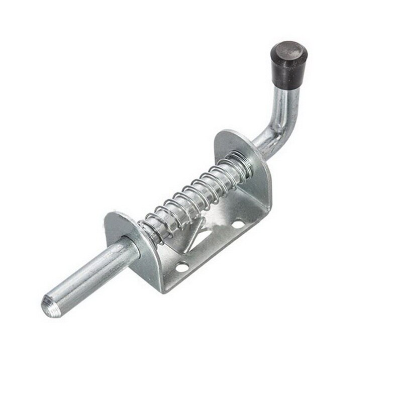 1PC Latch Loaded Metal Security Barrel Bolt Latch 128mm*32mm Silver Tone Spring Latches Door Cabinet Hinges Hardware: iron