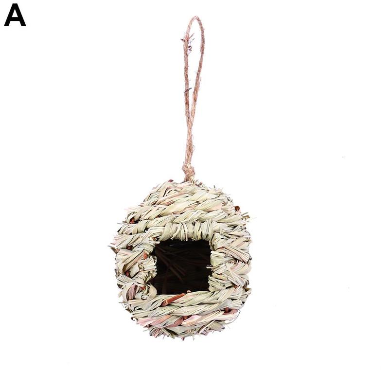 Hand-Woven Bird House Natural Aspen Reed Bird Nest Shelter Hut Small Bird Hideaway Outside Sparrows Hanging Parrot Nest Houses: Reed