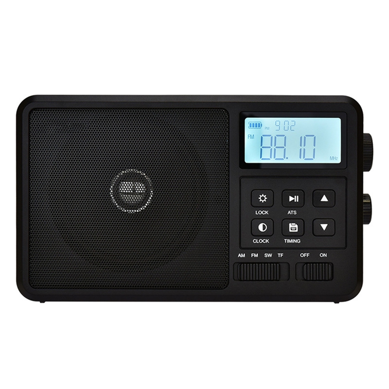 Y45A-Radio de Internet portátil, la mejor recepción, Radio FM Bluetooth, altavoz, pantalla LCD, soporte, despertador, temporizador de sueño: Verde militar