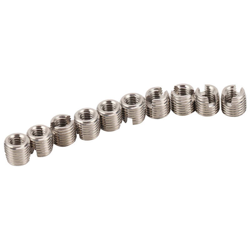 Yctze 10-Pack M8 To M6 Stainless Steel Thread Inserts – Reducing Nuts For Repairing Damaged Threads In Machinery, Automotive, & More