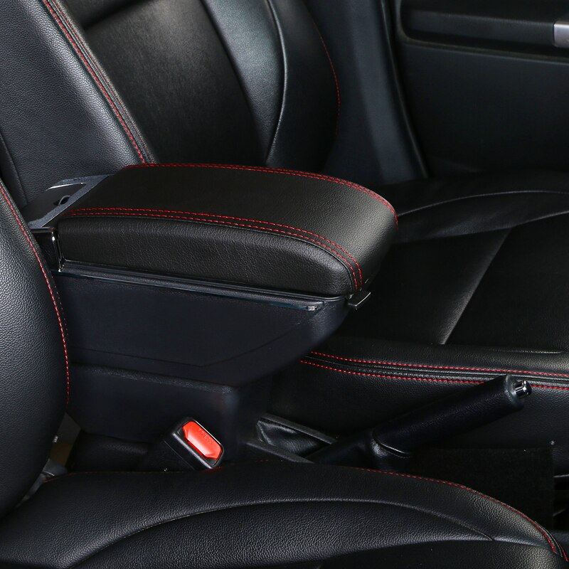 Accoudoir central en cuir synthétique pour ford ecosport, boîte de rangement, porte-gobelet, cendrier, accessoire de style automobile