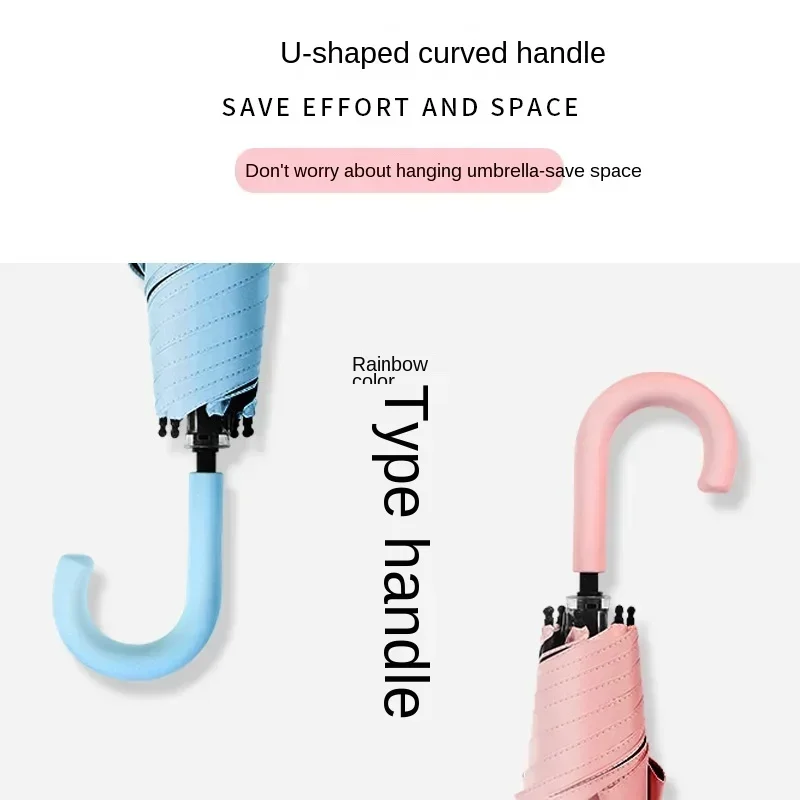 J-formet håndtakslomme mini-paraply anti-uv paraguas solparaply regn vindtett 3 sammenleggbare bærbare paraplyer for kvinner og barn