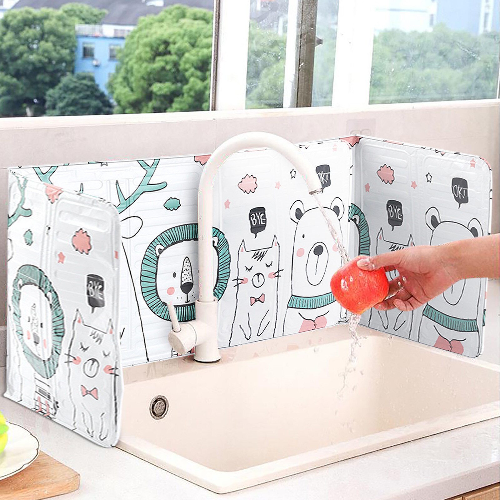 Aluminum Foldable Kitchen Gas Stove Baffle Plate Kitchen Frying Pan Oil Splash Foil Plate Protection Screen Kichen Accessories