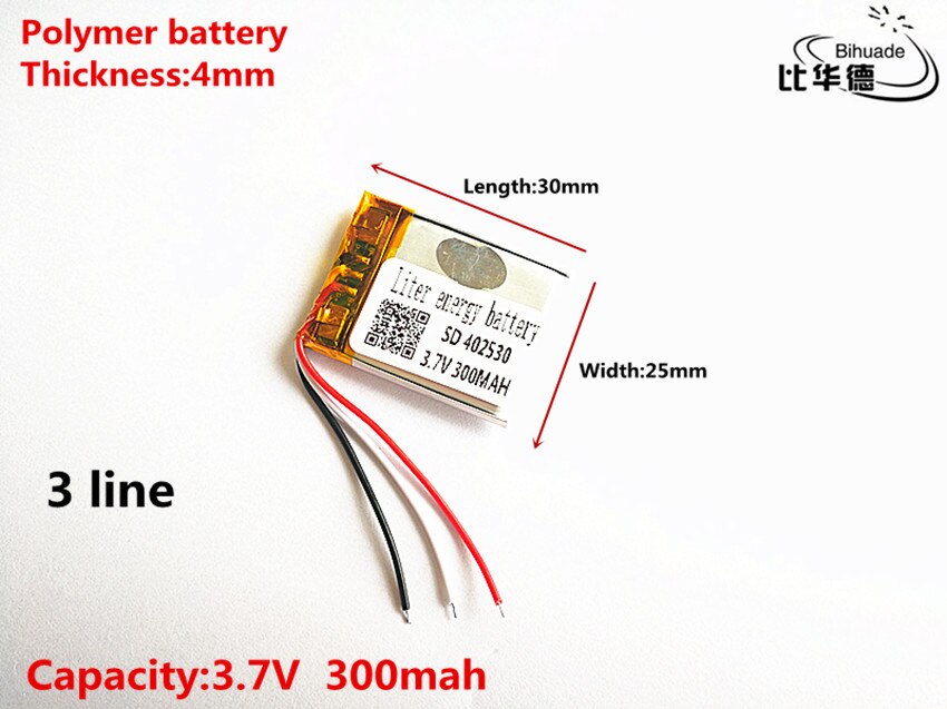 3 ligne Bonne 3.7 V, 300 mAH, 402530 d'ion de lithium de polymère/Li-ion batterie pour JOUET, batterie externe, GPS, mp3, mp4