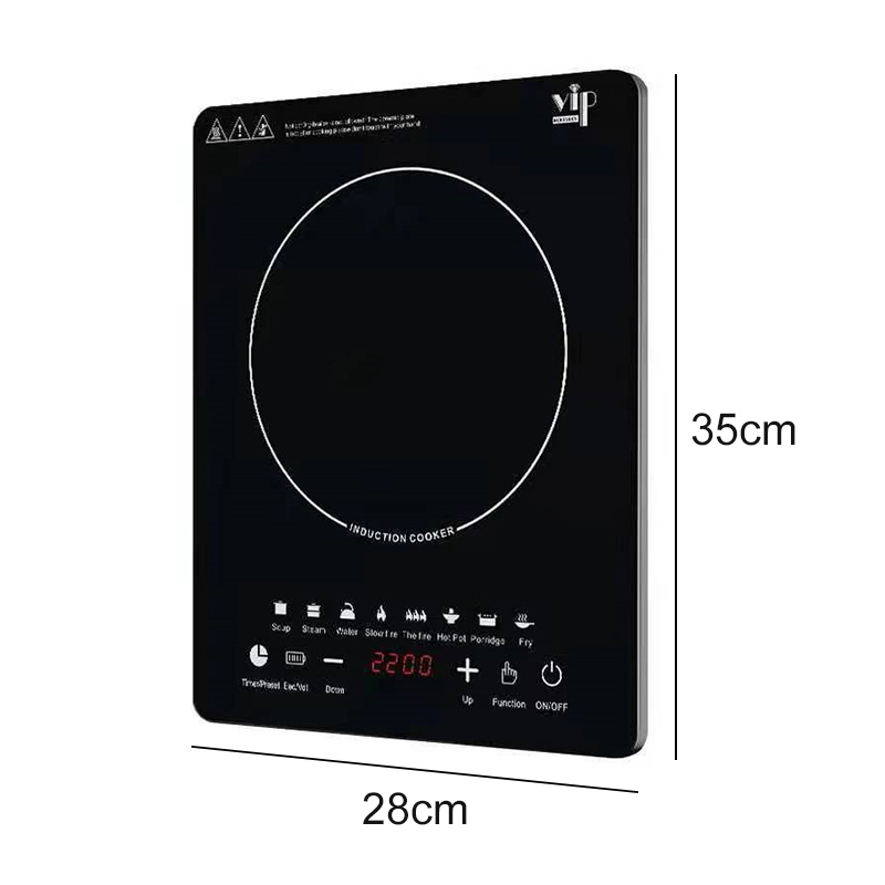Estufa de inducción multifuncional para cocinar en casa, 110V ~ 220V, Control táctil, 2200W, cocina de inducción inteligente temporizable y ahorradora de energía: US