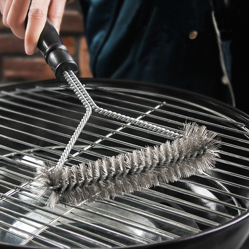 Outdoor BBQ Clean Tool Stainless Steel Barbecue Grill Cleaning Brush Wire Cleaner Accessories With Long Safe Handle Grill Brush