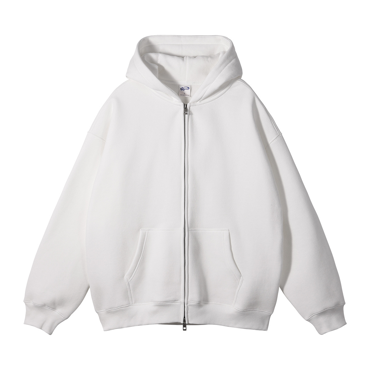 Fleece vest met dubbele ritssluiting en capuchon