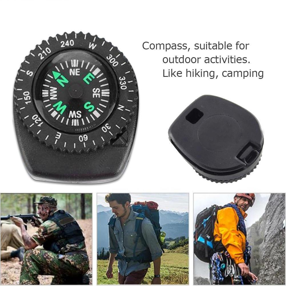 Mini Horloge Band Knop Kompas Armband Camping Wandelen Mini Outdoor Survival Accessoires Pocket Kompas T7U5