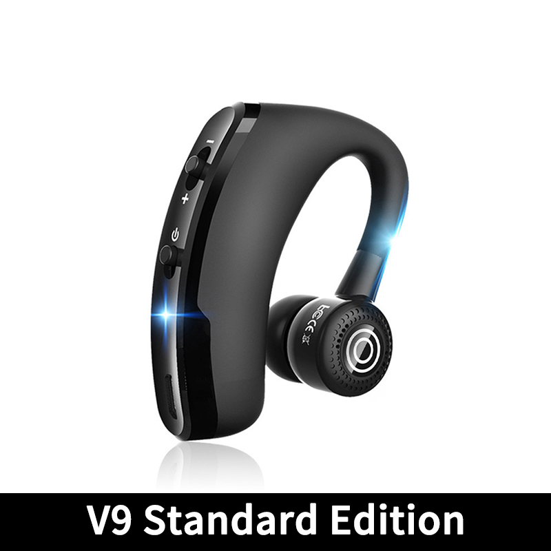 V8S/V9S auricular Bluetooth 5,0 auriculares inalámbricos manos libres de negocios auriculares deportivos estéreo impermeables Haedset con micrófono: Blanco