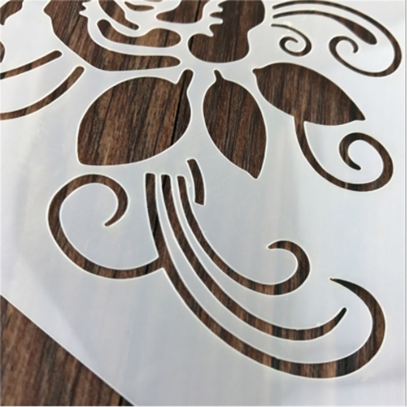 Natural Rose Flower Vine Shaped Reusable Stencil Airbrush Painting Art DIY Home Decor Scrap Booking Album Crafts