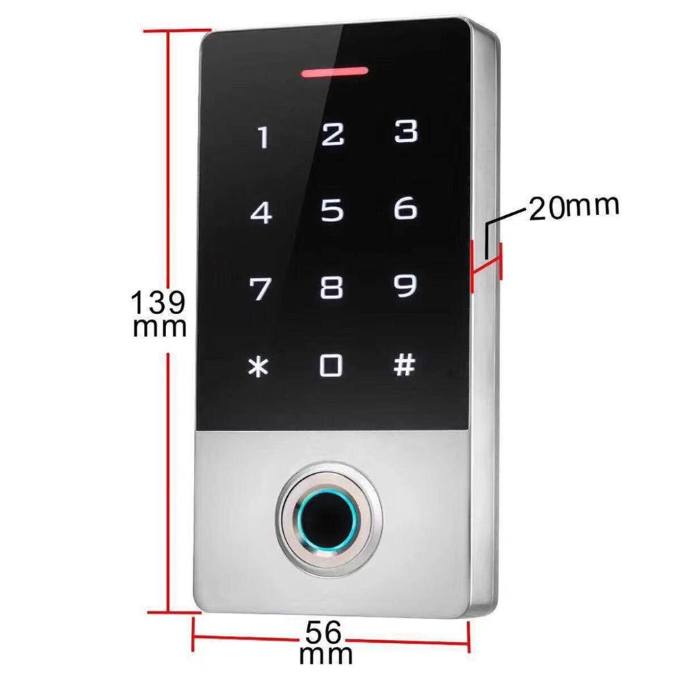 Backlight Waterproof Touch key 10000 user 125khz RFID Fingerprint Access Control Electronic Door Lock Electric Gate Opener