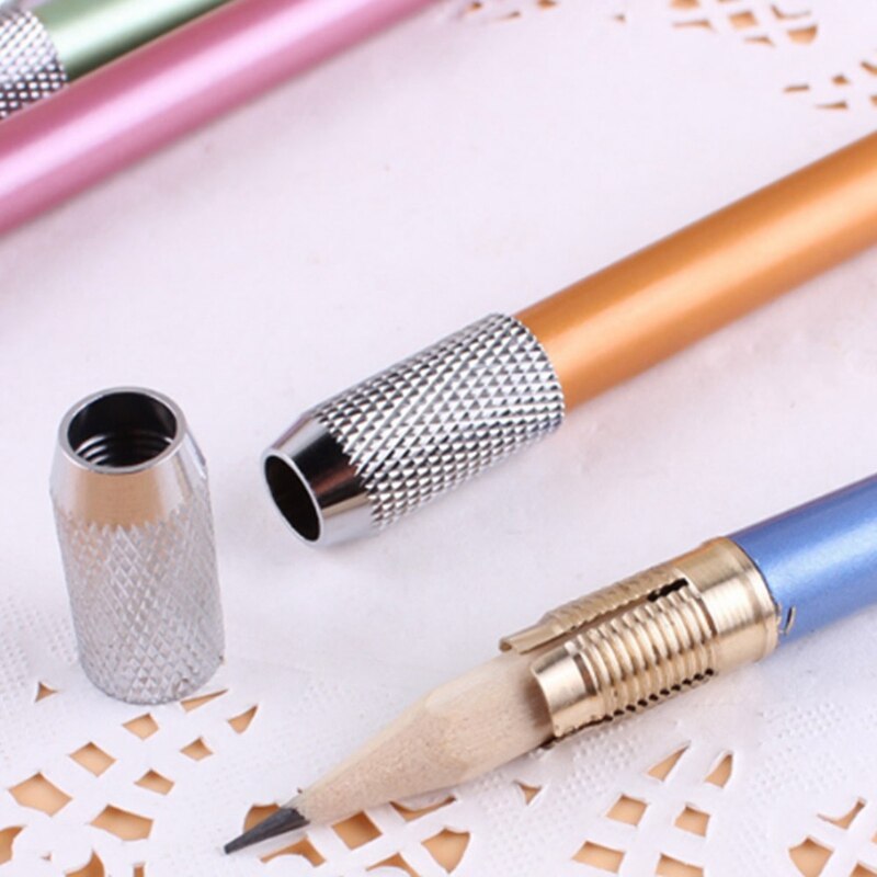 1Pcs Metalen Potlood Verlengd Extender Houder Multi Color Art Schets Potlood Lengthing Topper School Office Supply