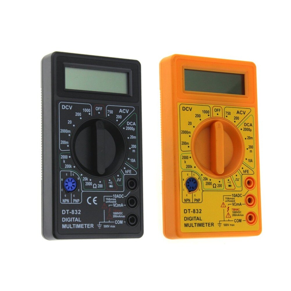 DT-832 Mini Pocket Digital Multimeter 1999 Counts AC/DC Volt Amp Ohm Diode hFE Continuity Tester Ammeter Voltmeter Ohmmeter