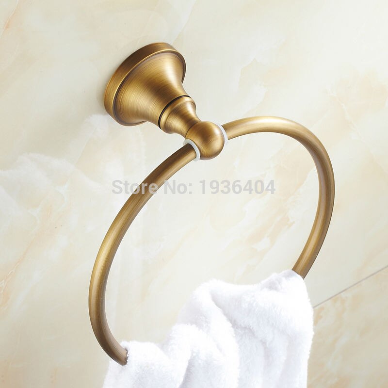 het hete badkameraccessoires handdoekring handdoek houder antiek messing wandmontage handdoekenrek r515