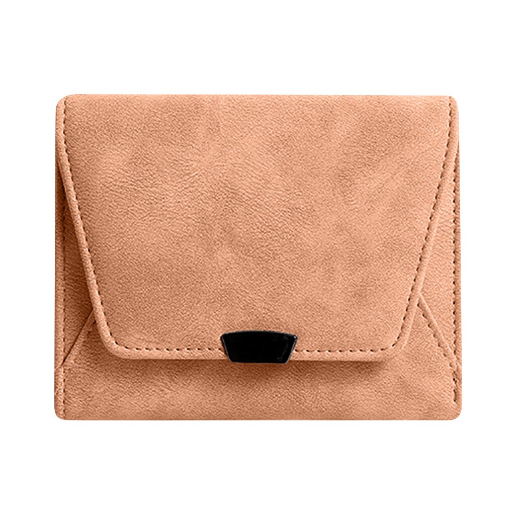 Maioumy Portemonnee Mode Pure Kleur Vrouwen Portemonnee Zakelijke Creditcard Houder Portemonnee Portemonnees Vrouwen Kleine Verse Clutch Bag Portemonnee: Brown