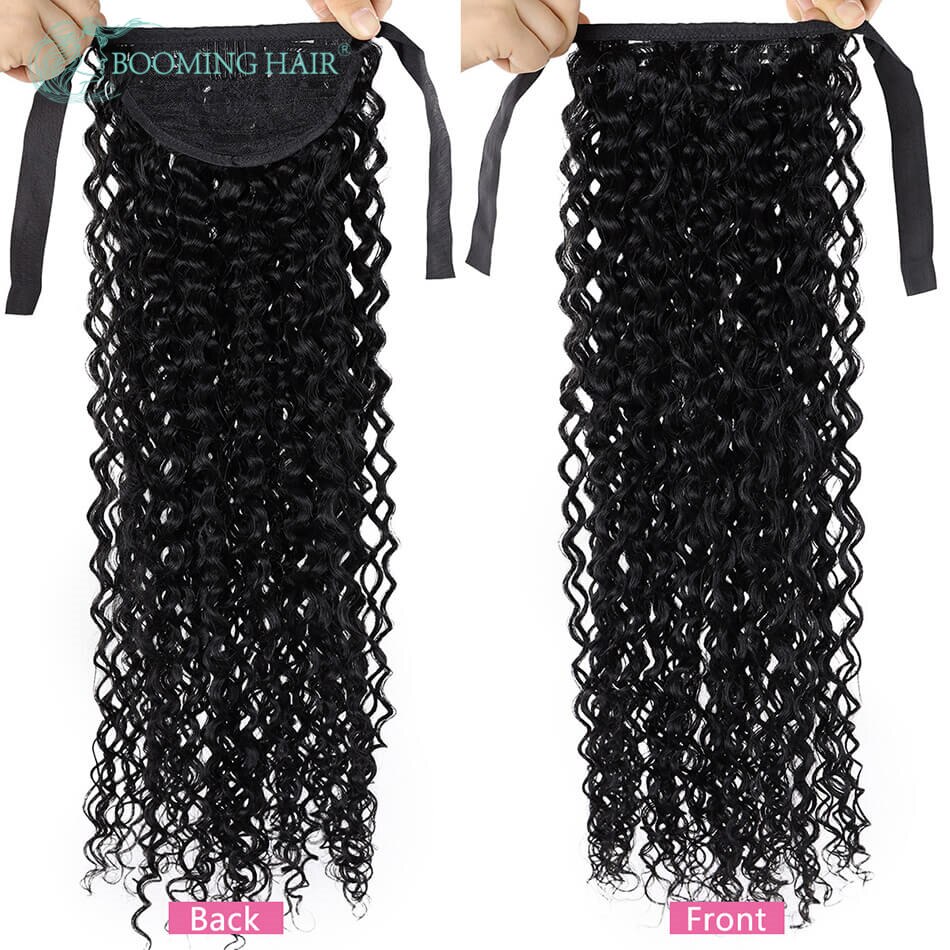 Extensiones de cola de caballo rizado Jerry sintético, 20 pulgadas, 100G, con Clip, extensiones de cola de caballo para mujer, pieza de cabello con Clip: #1B