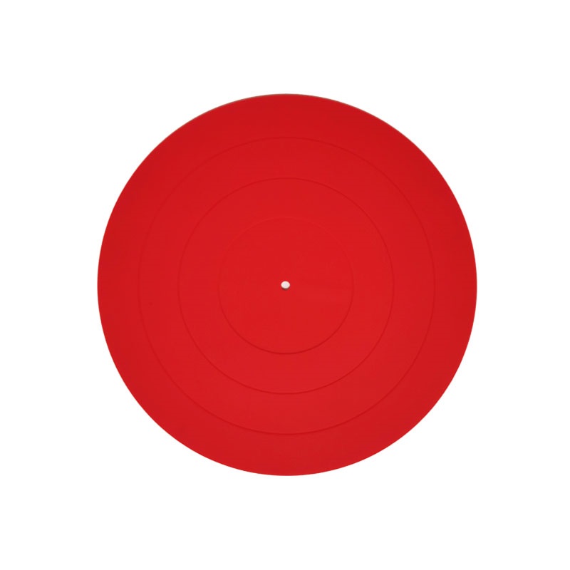 Brand 12'' LP Anti-vibration Silicone Pad Rubber LP Slip Mat for Phonograph Turntable Vinyl Thickness 3MM Flat Soft LP Mat: Red