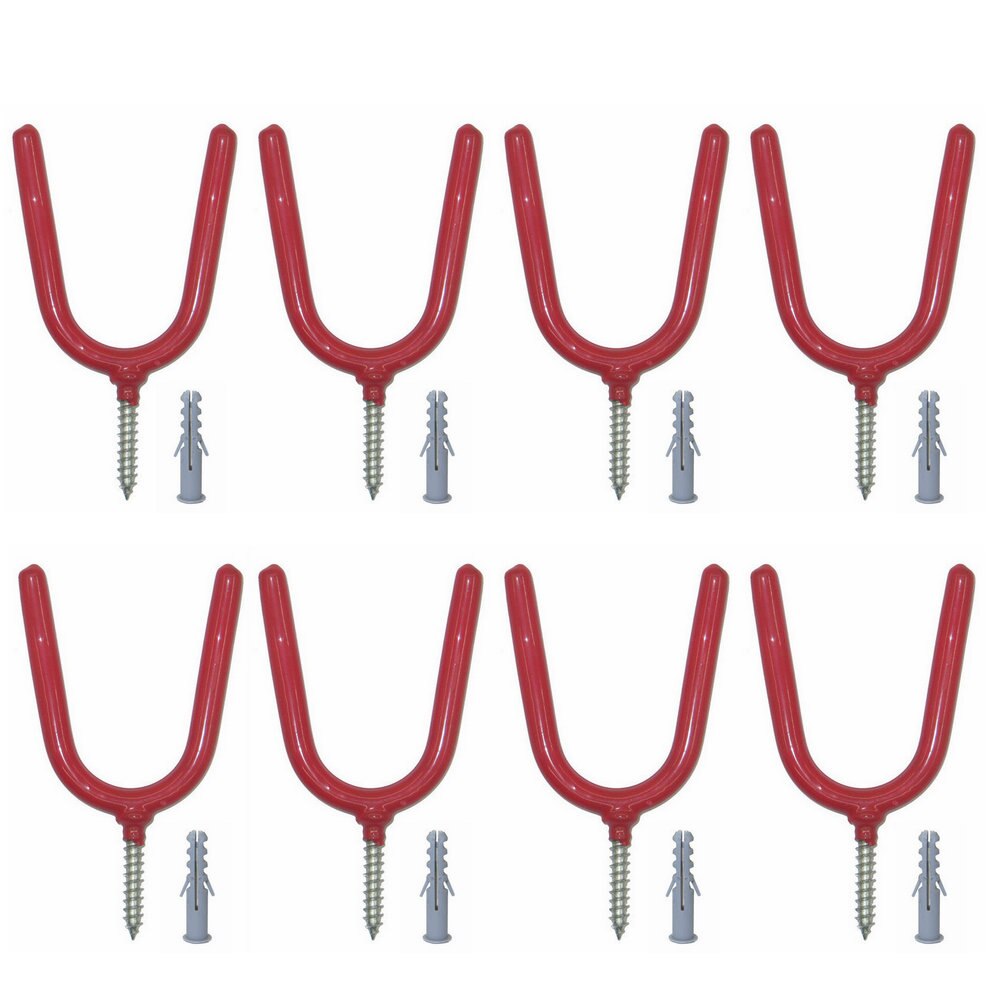 Heavy Duty Metal Hook Garage Organizer Wall Mount For Garage Storage Hang Shovels Rakes Brooms Garden Tools: 8 Pcs