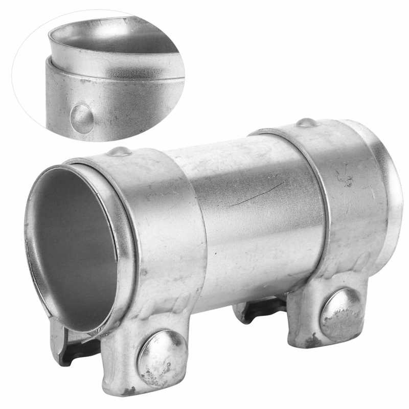 Exhaust Pipe Coupler Joiner Exhaust Muffler Tube Connector Joiner Dual Clamp Sleeve 2in/51mm Automobile Accessory