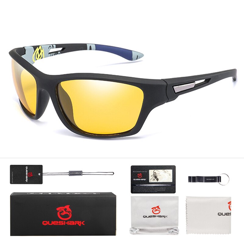 Queshark-gafas de sol cuadradas polarizadas para hombre y mujer, lentes de protección UV coloridas para pesca, senderismo, conducir, ciclismo, cuadradas