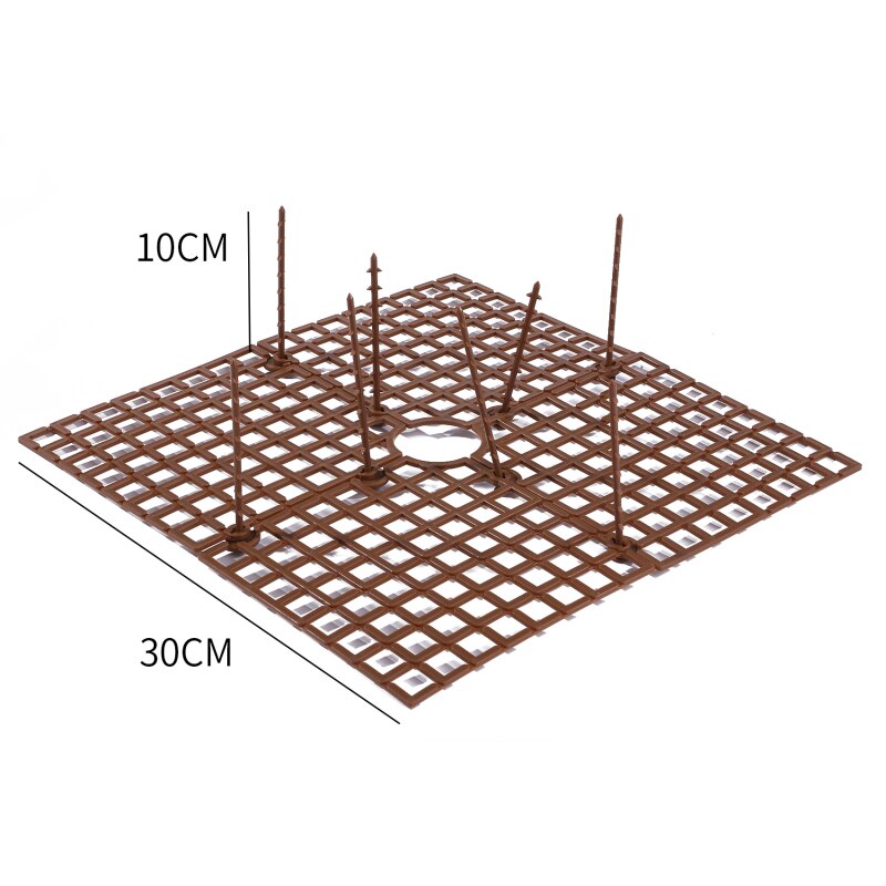 1Pc Plant Pot Bodem Guard Met Nagels Plant Pot Rooster Bloem Pot Cover Baby Veiligheid Muis Tuin Home Plant protector: brown M Square