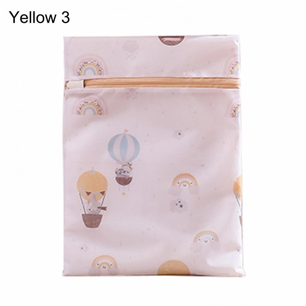 Washing Laundry Bag Foldable Socks Clothes Protection Net Washing Bag Thickened Washing Garment Mesh Bag Zipper Laundry Pouch: Yellow 3