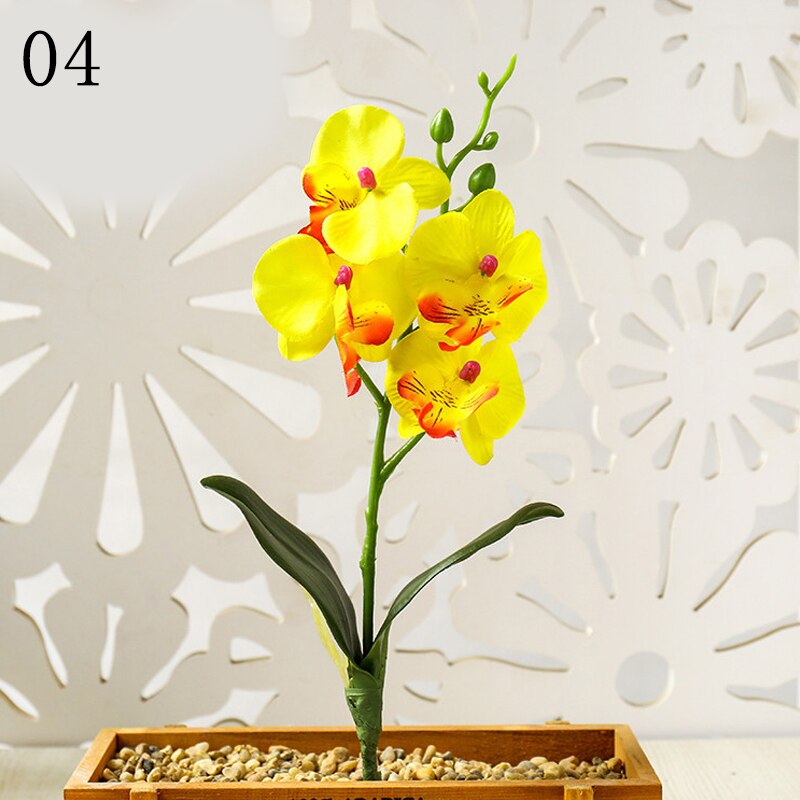 29cm de haut soie fleur artificielle papillon orchidée fleur d'orchidée pour nouvelle maison maison mariage Festival décor Simulation fleur: 04