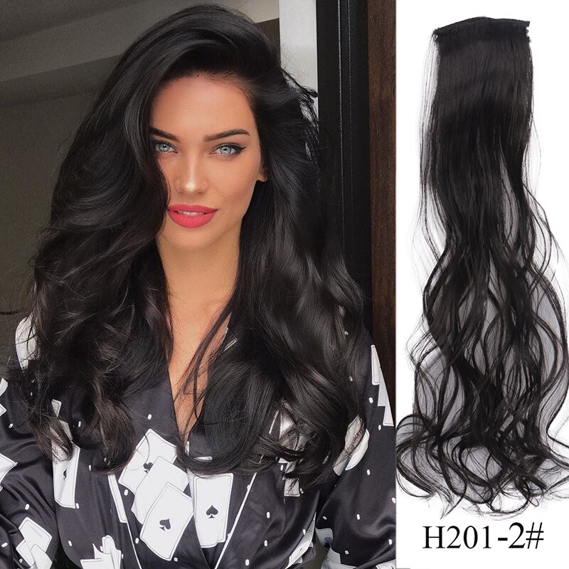 LVHAN 2 Clip In Hair Extensions Synthetic Long Wavy Clip On High Temperature Fiber Hair Extensions