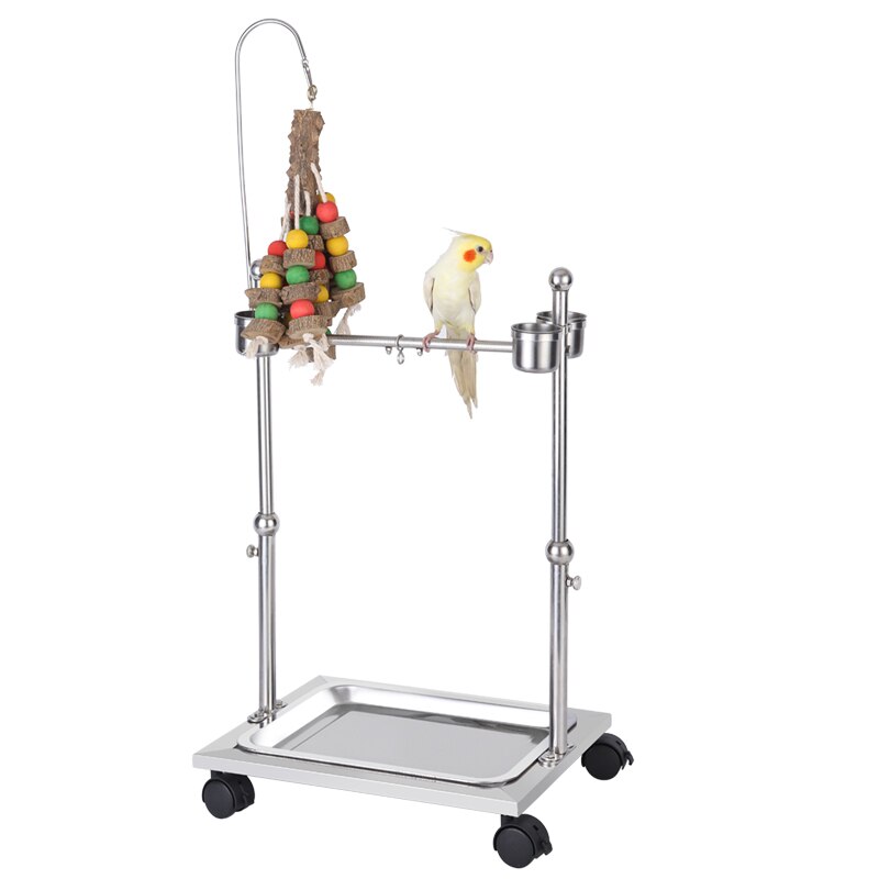 Portable DIY Stainless Steel Parrot Stands Bird Hanging Playing Platform Pet Bird Accessories CW078