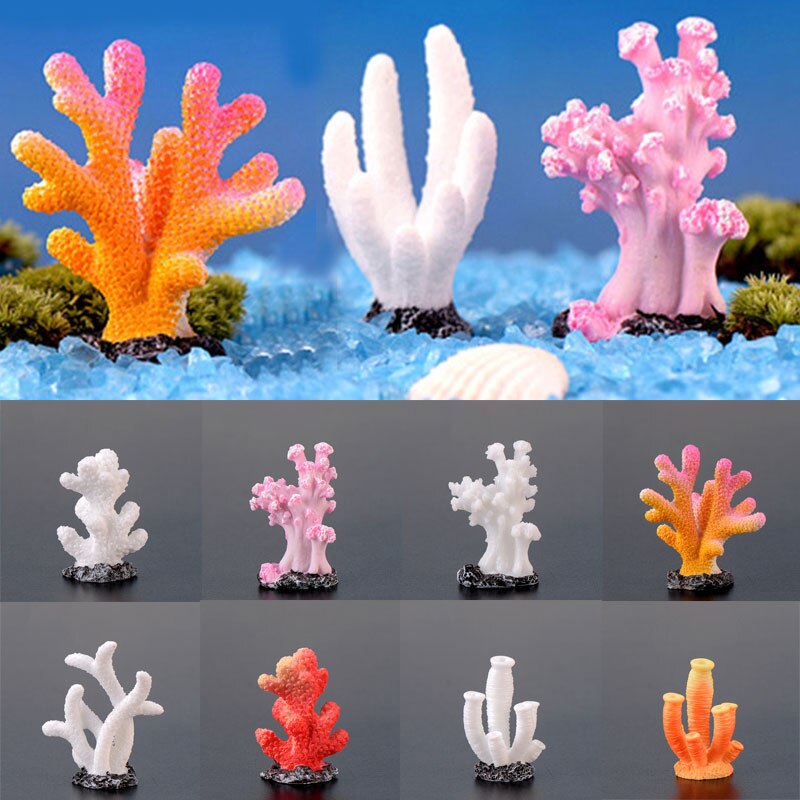 Kleurrijk kunstmatig koraalrif aquarium decoratie aquarium koraalsteen landschapsornament aquarium accessoires 10 stijlen
