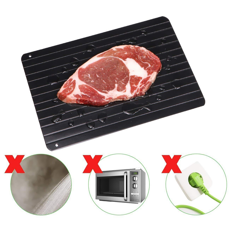 Kitchen Accessories Tools Gadgets Defrost Tray Quickly Fast Rapid Thawing Frozen Meat Magic Metal Plate Thawing Tray Defroster