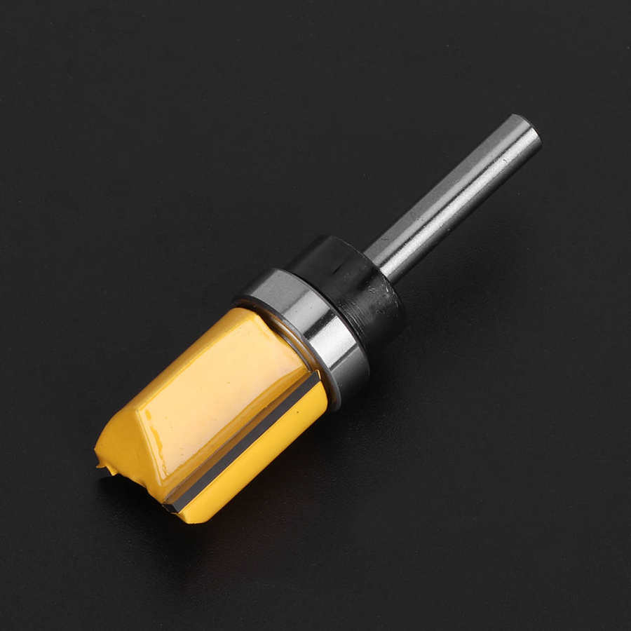 1/4in rod edge router bit, woodworking cutter, flush T-shaped carbon steel router bit, for wood grooving, cut