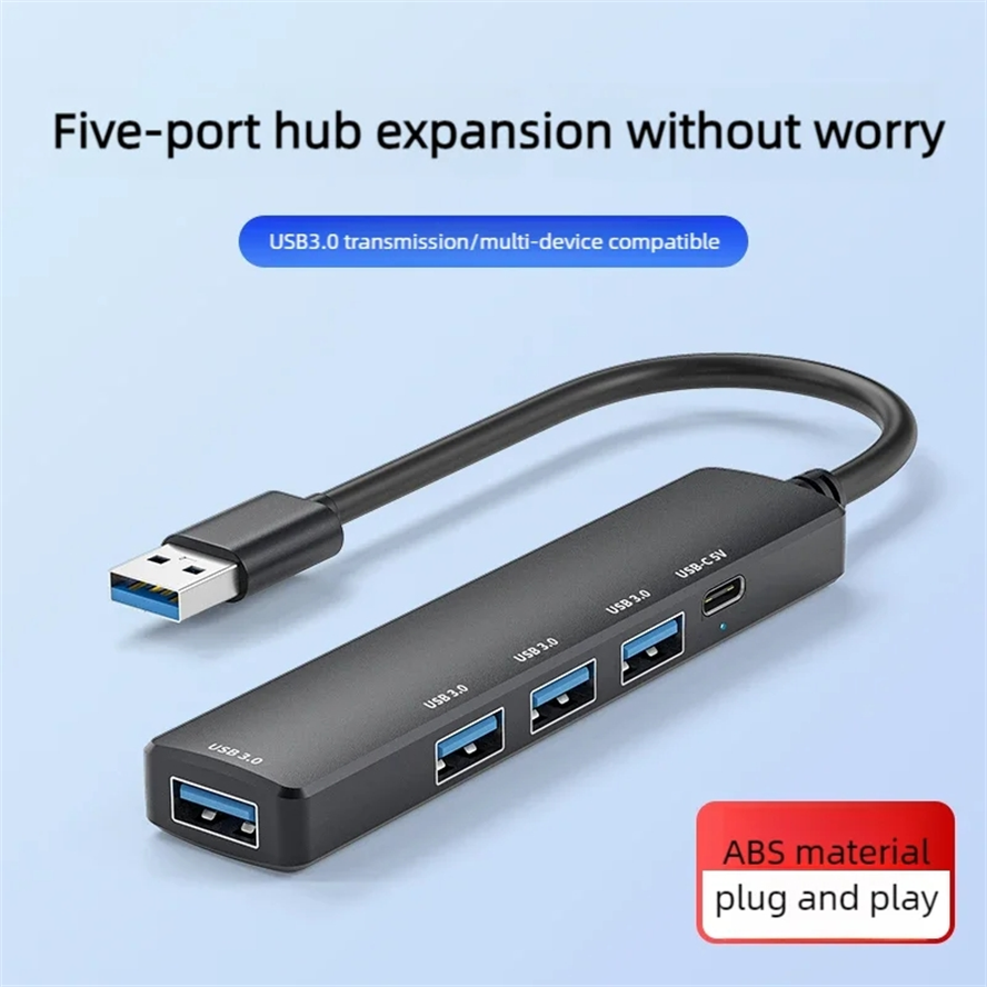 Pd 65w usb-c-hub type c til usb 3.0- hub 5- porters multisplitteradapter otg for xiaomi lenovo macbook pro 13 15 air pro pc-datamaskin